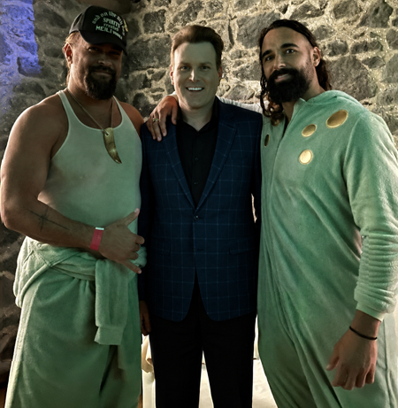 Mick Peck Auckland Magician with Hollywood actor Jason Momoa